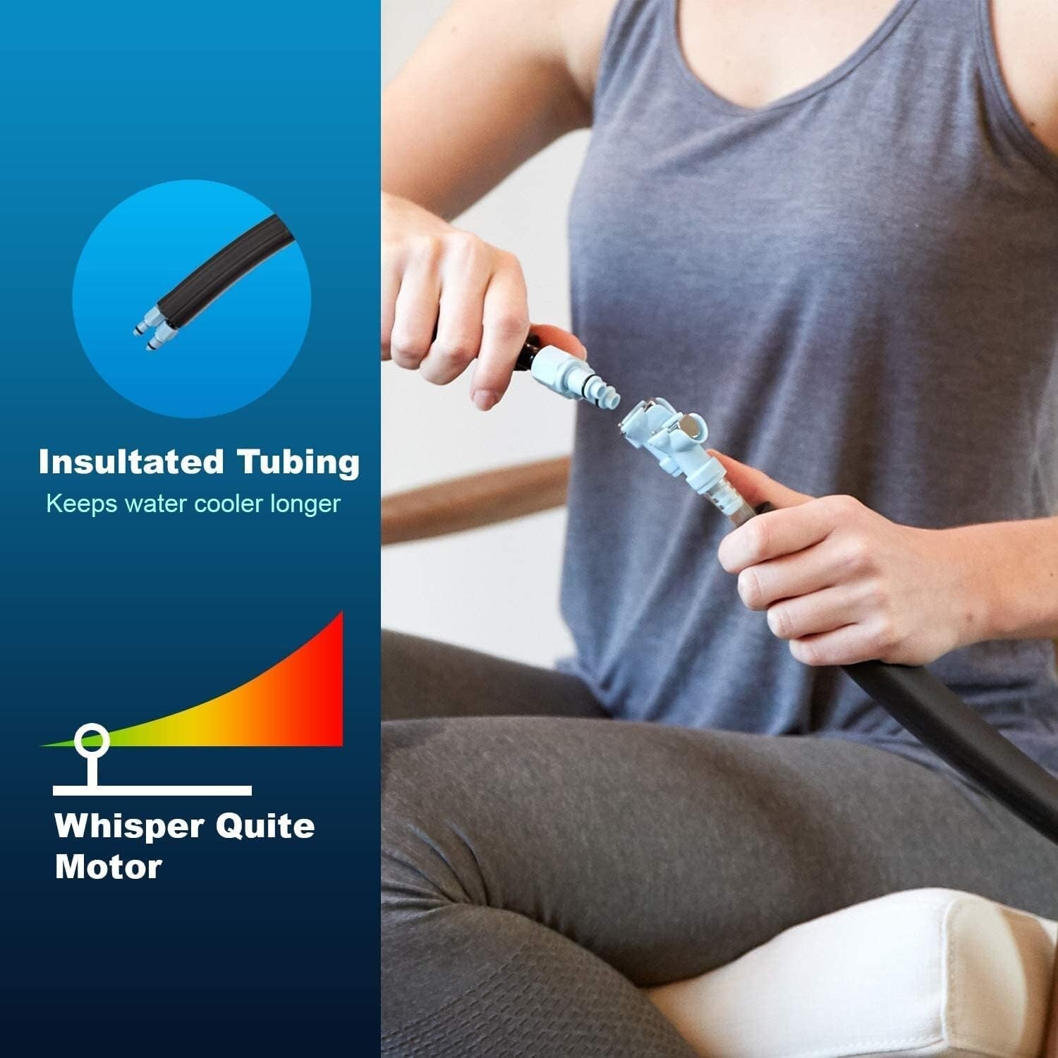 Adjustable Ice Therapy Machine with Extra Long Tubing for Consistent Relief