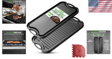 Load image into Gallery viewer, Oven Safe Cast Iron Griddle with Reversible Sides - Ideal for Grilling &amp; Cooking