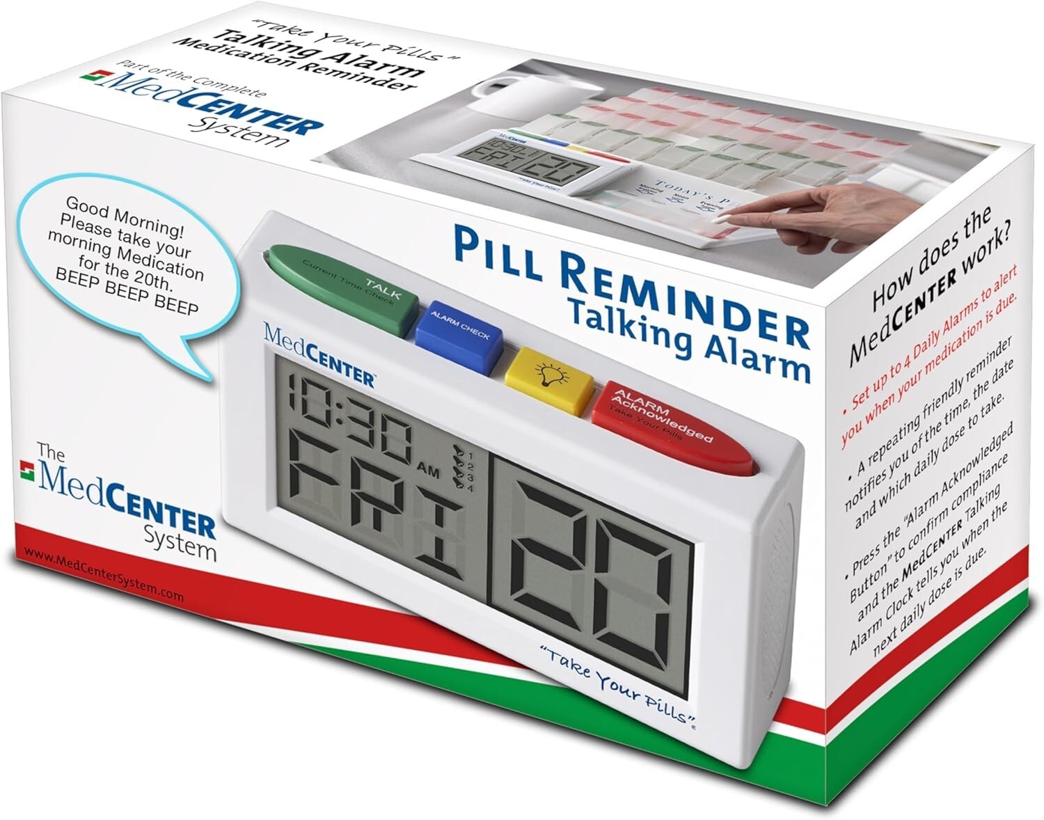 Durable Talking Alarm Clock - Medication & Time Reminder for Dementia Patients