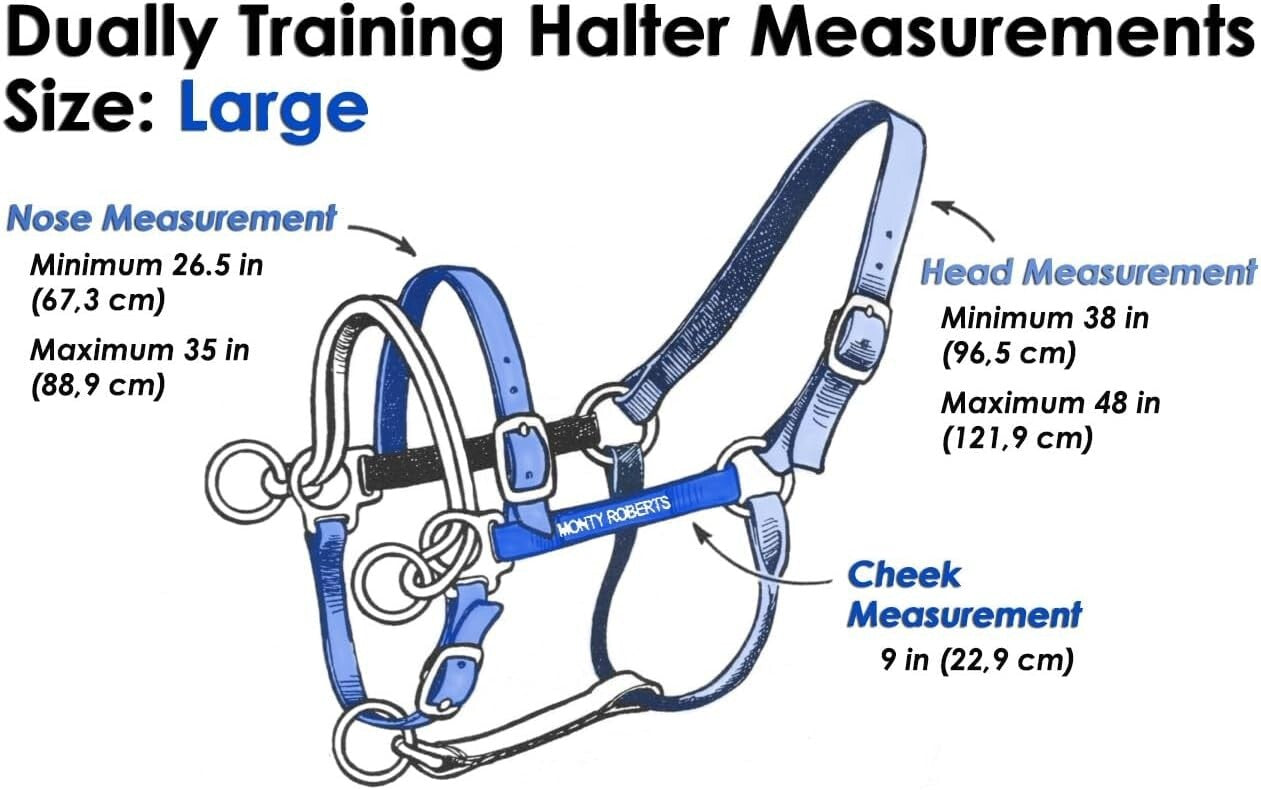 Durable Adjustable Dually Headcollar for Effective Horse Training - Large, Blue