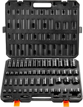 Load image into Gallery viewer, Comprehensive 59 Piece Socket Set - SAE &amp; Metric Impact Tools, Easy Storage Case