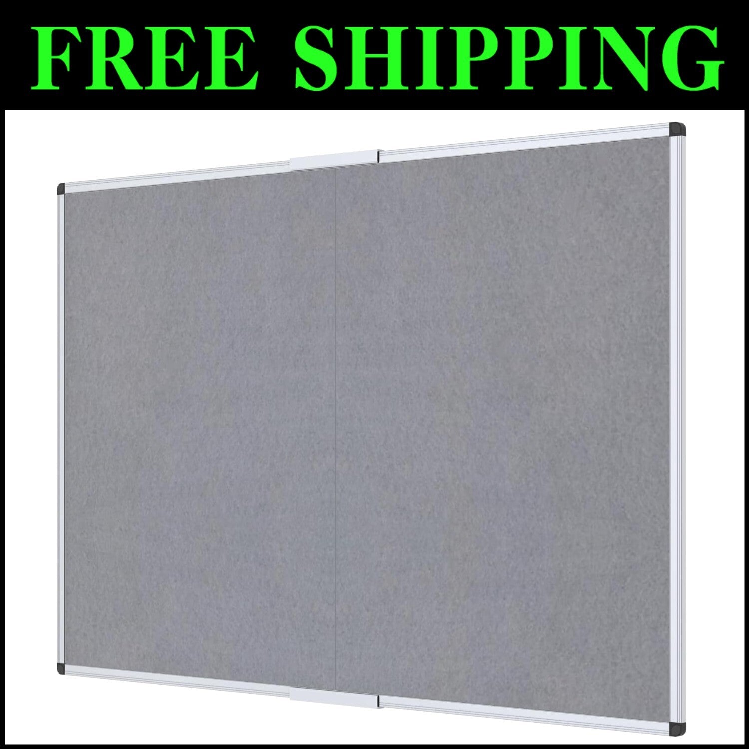 Luxury Gray Felt Bulletin Board, 72" x 48" - Self-Healing with Aluminum Frame