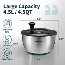 Load image into Gallery viewer, Multi-Functional Salad Spinner &amp; Vegetable Washer - Non-Slip 4.2 Qt Capacity