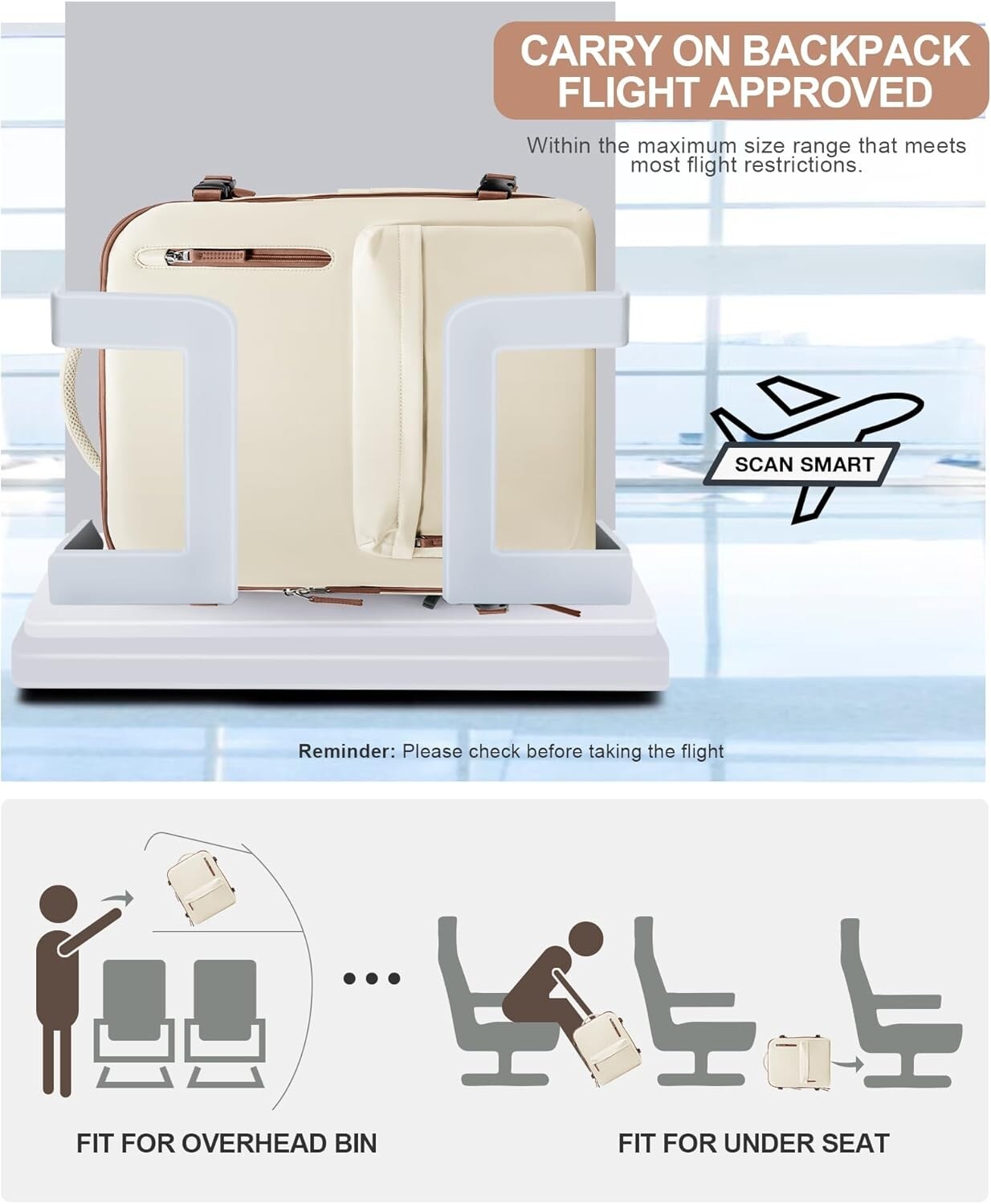 Multi-Functional 40L Backpack for Travel - Laptop Holder & Shoe Compartment