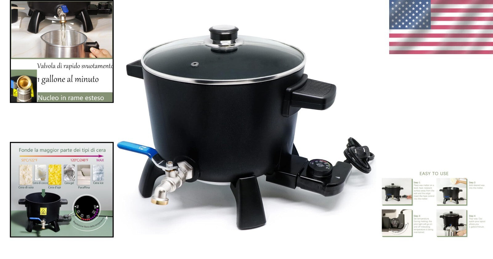 Fast Heating Candle Wax Melting Pot - 6 Quart Capacity for Effortless Brewing