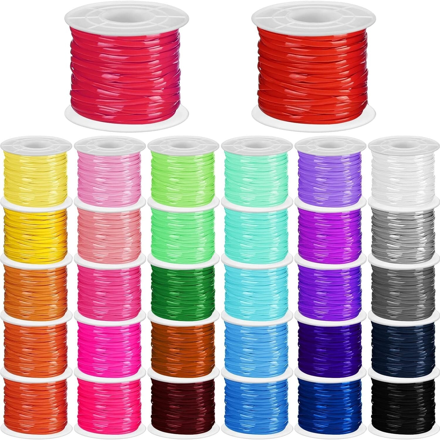 Craft with 32 Rolls of Vibrant Lanyard Strings - Perfect for Jewelry Making