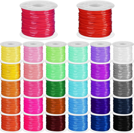 Craft with 32 Rolls of Vibrant Lanyard Strings - Perfect for Jewelry Making