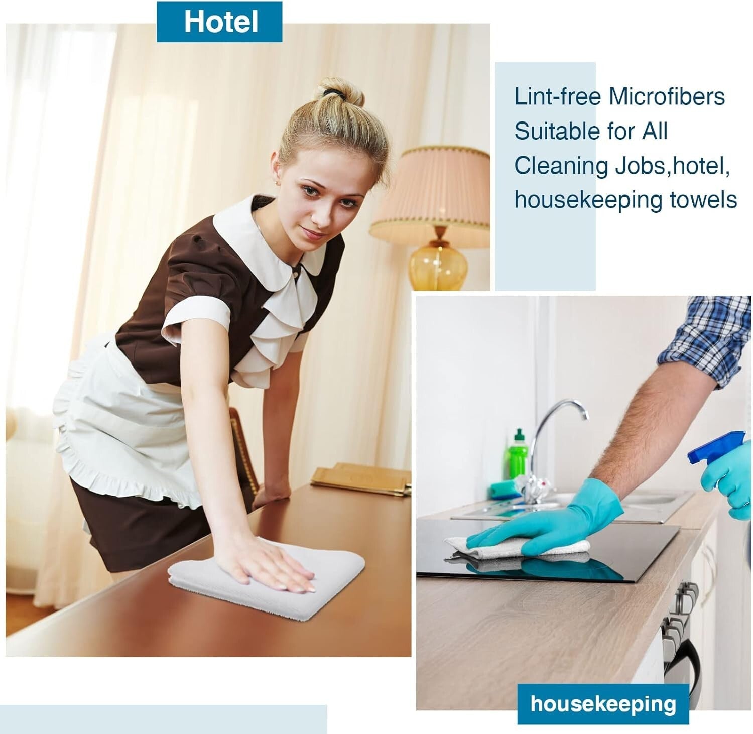 Bulk 200 Microfiber Cleaning Cloths, Lint-Free, 12x12 Inches for All Surfaces