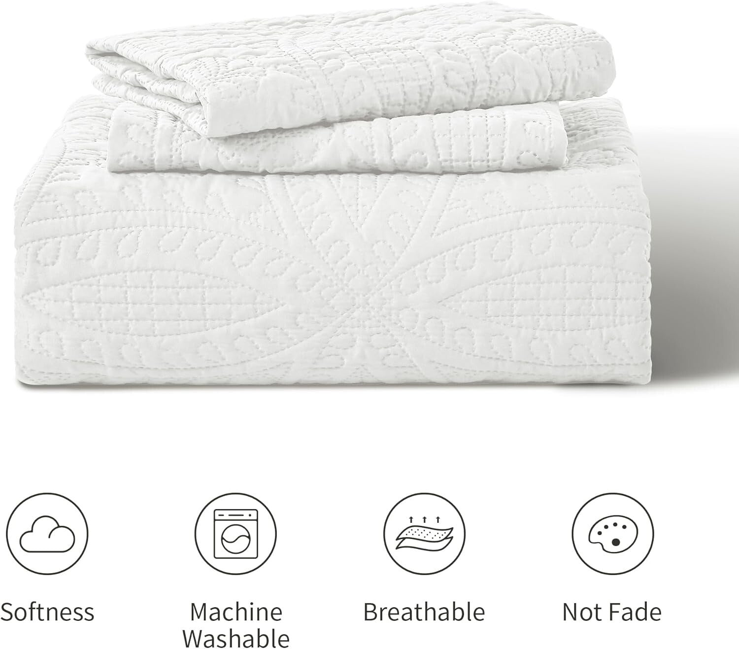 Elegant California King Coin Pattern Quilt Set - 3 Pieces for Year-Round Comfort