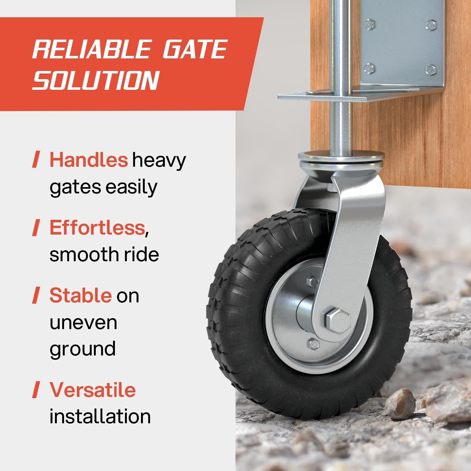 360-Degree Swivel Heavy Duty Gate Wheel for Smooth Operation on Cumbersome Gates