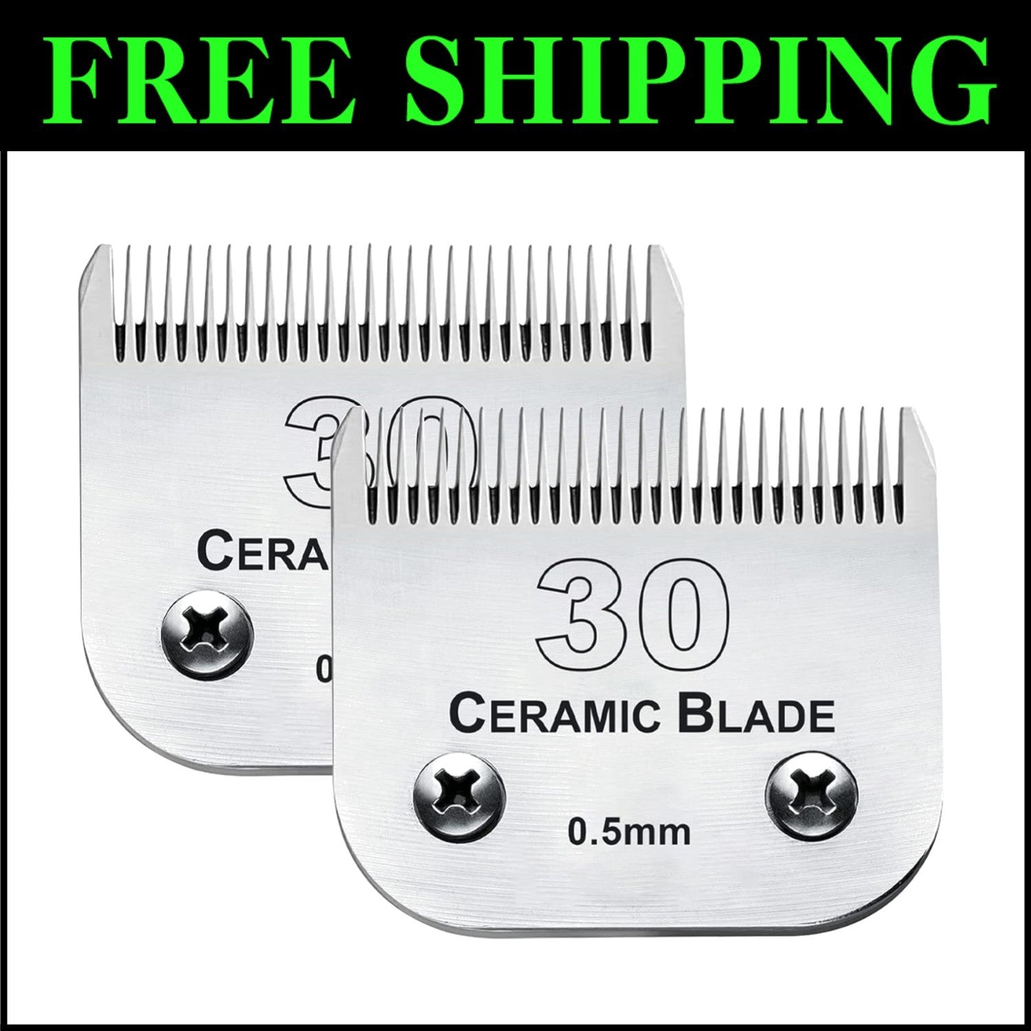 Professional 30 Blade Dog Grooming Clipper - Titanium & Stainless Steel Combo