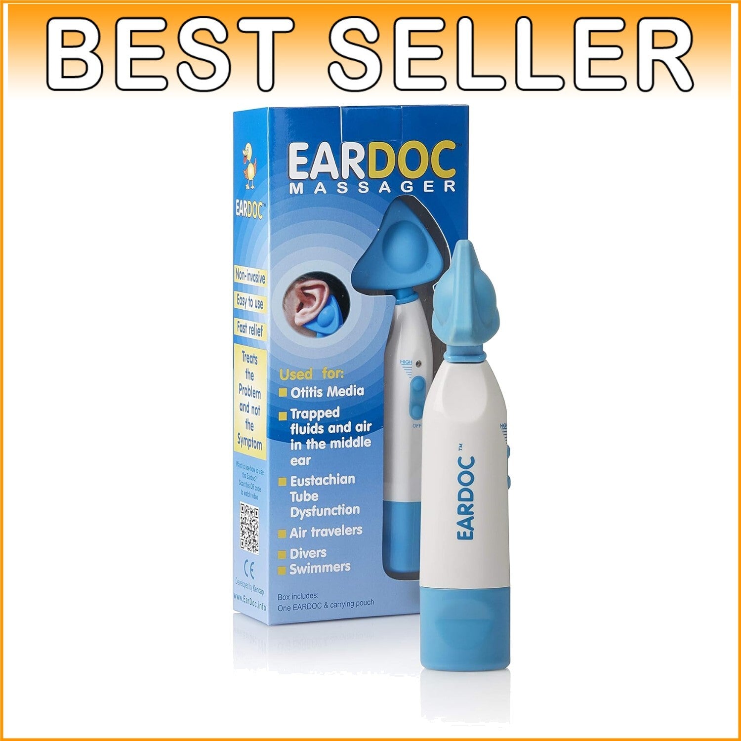 Premium EARDOC Ear Treatment Device with Adjustable Speeds & LED Indicator