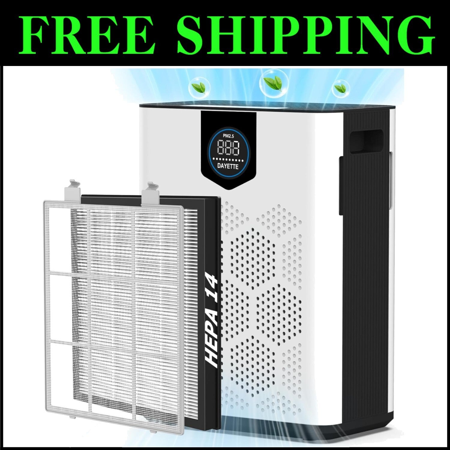 Dual Air Intake H14 HEPA Air Purifier for Home - Maintains Healthy Air Quality