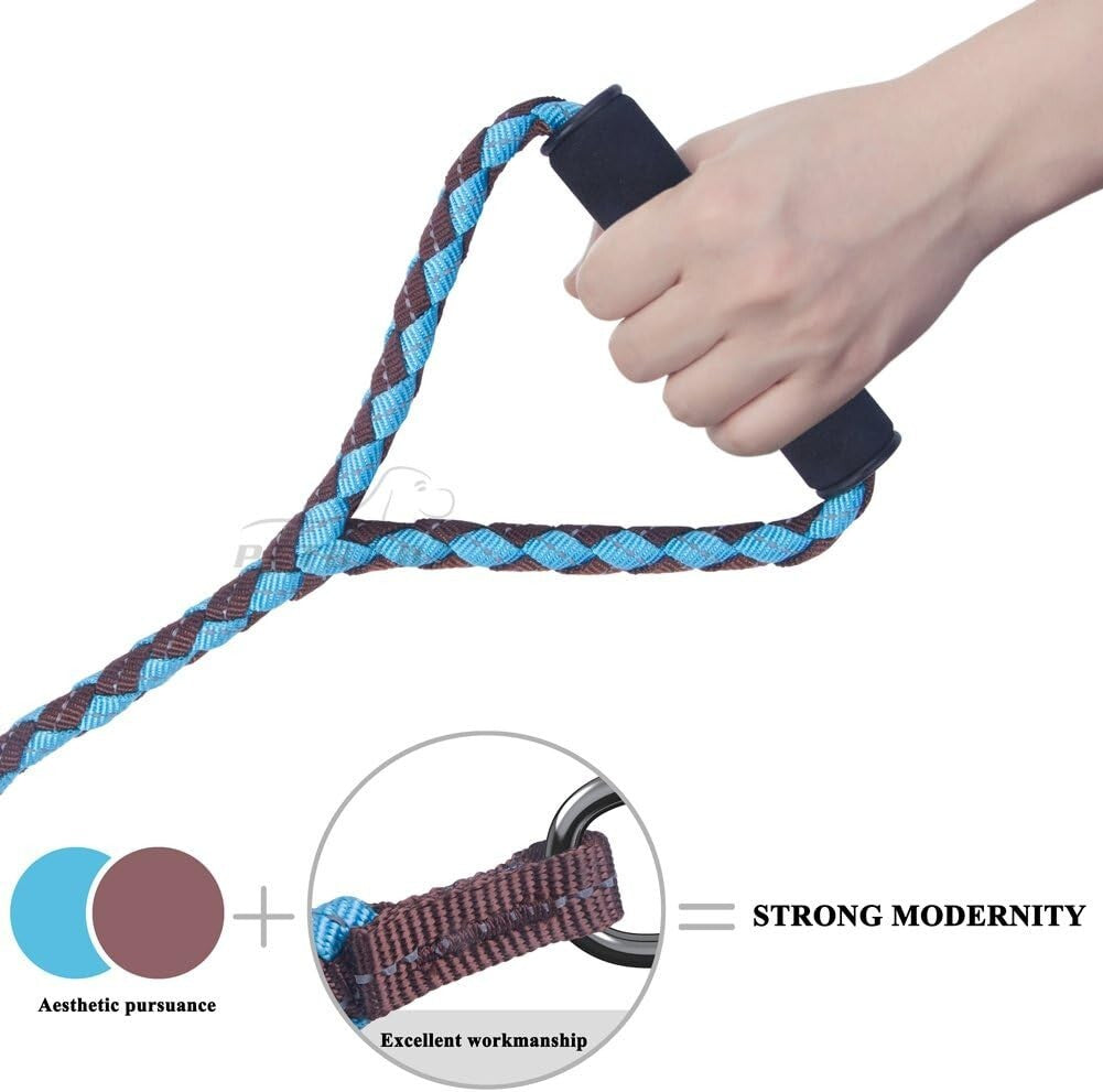 Comfortable 3-Way Dog Leash with Reflective Features - Ideal for Walking Three