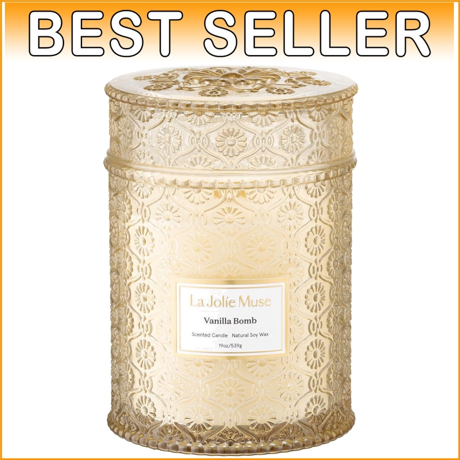 Eco-Conscious Vanilla Bomb Large Candle – 90 Hours of Relaxing Home Fragrance