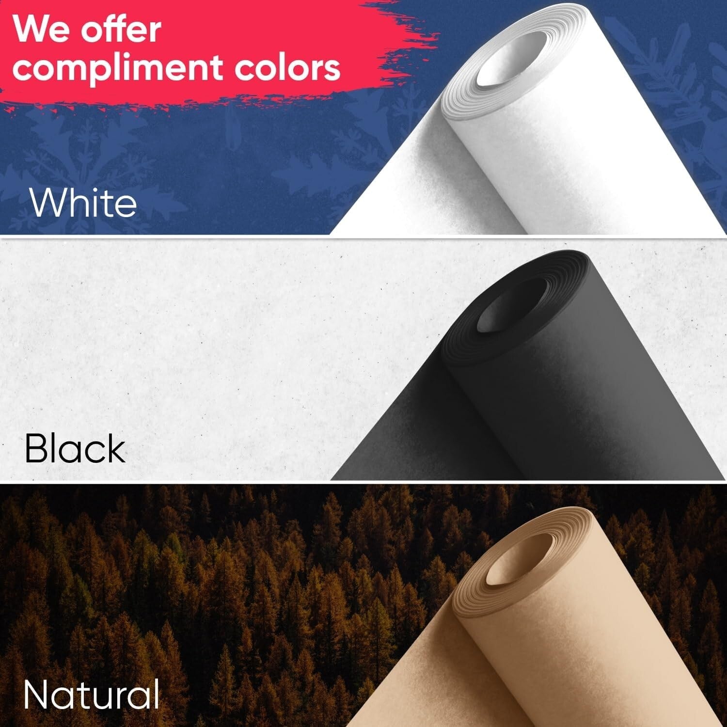 36" x 1200" White Kraft Paper Roll - Non-Toxic & Durable for Creative Projects