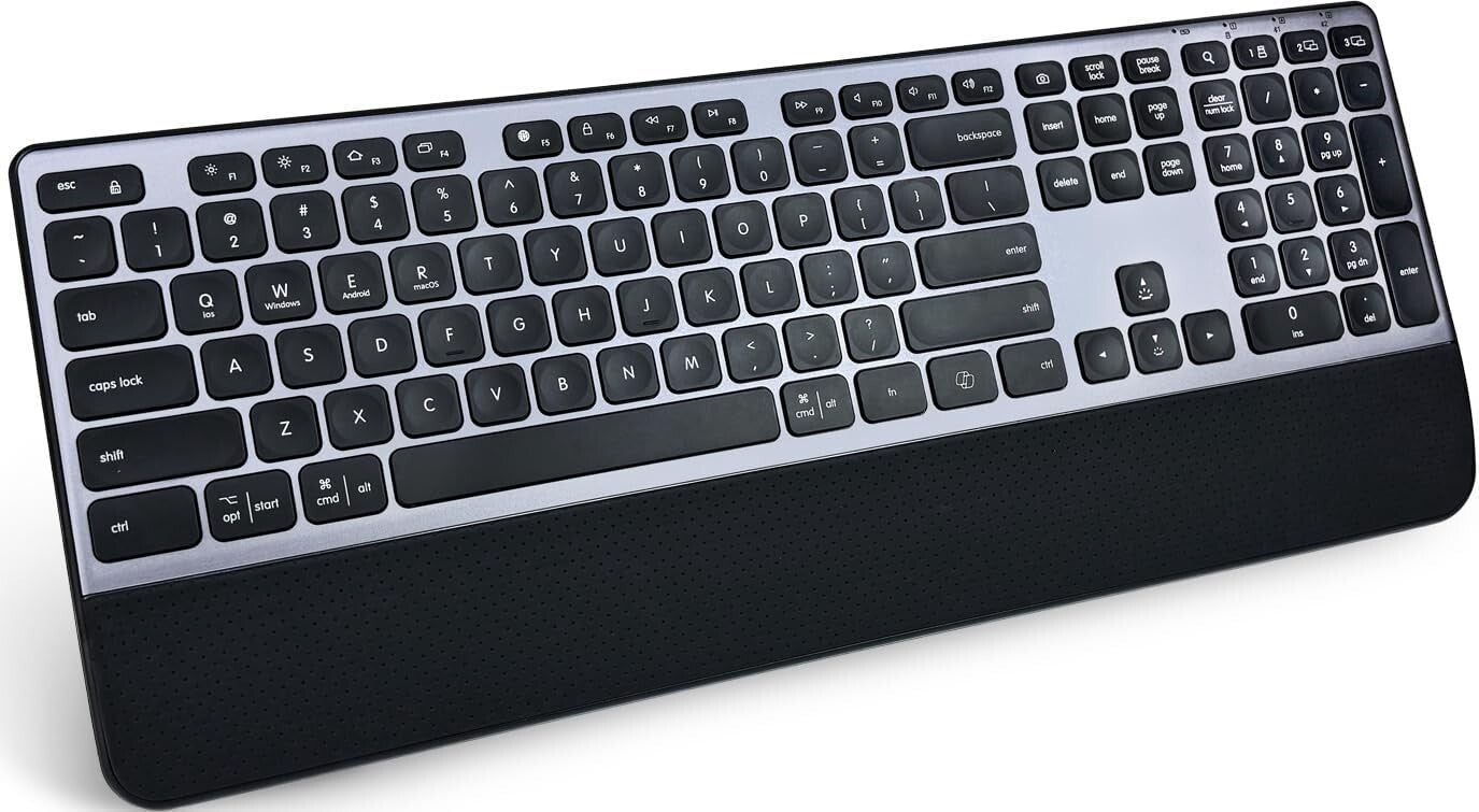 Multi-Device Rechargeable Keyboard with 3-Level Backlit for Office & Home Use