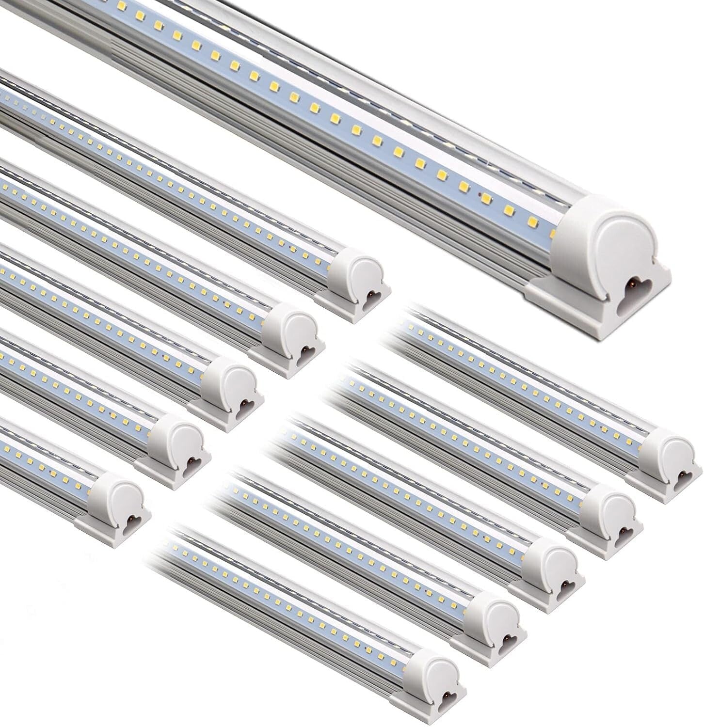 Energy-Efficient 8FT LED Shop Lights, 10 Pack, High Output Daylight White