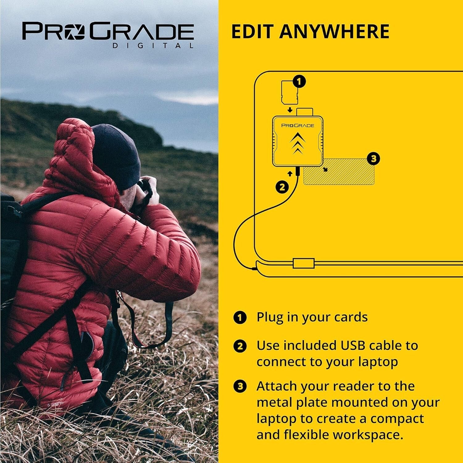 Efficient USB 3.2 Dual-Slot Card Reader for Photographers and Content Creators