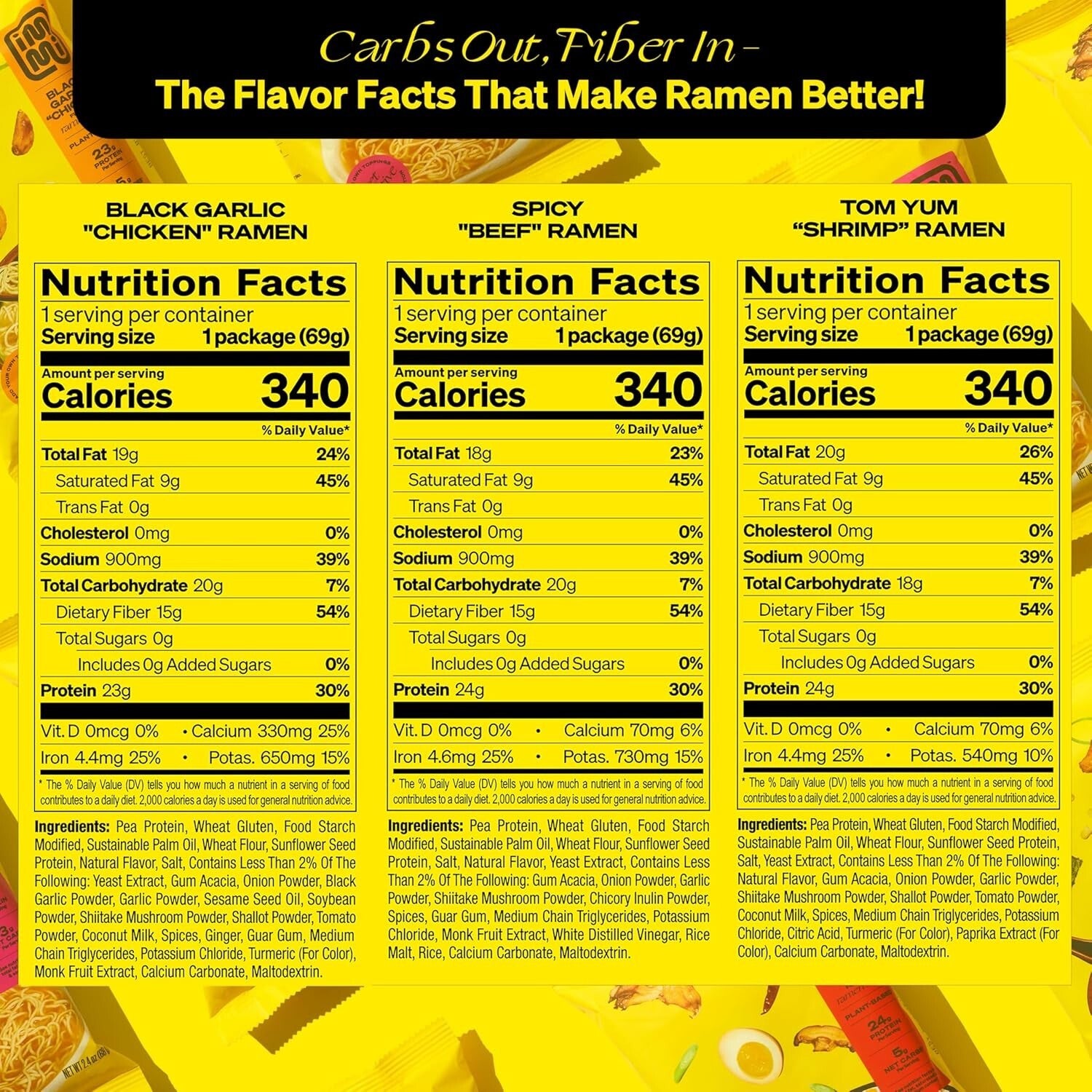 Bold Flavors Ramen Pack: Spicy Beef, Black Garlic Chicken & Tom Yum Shrimp