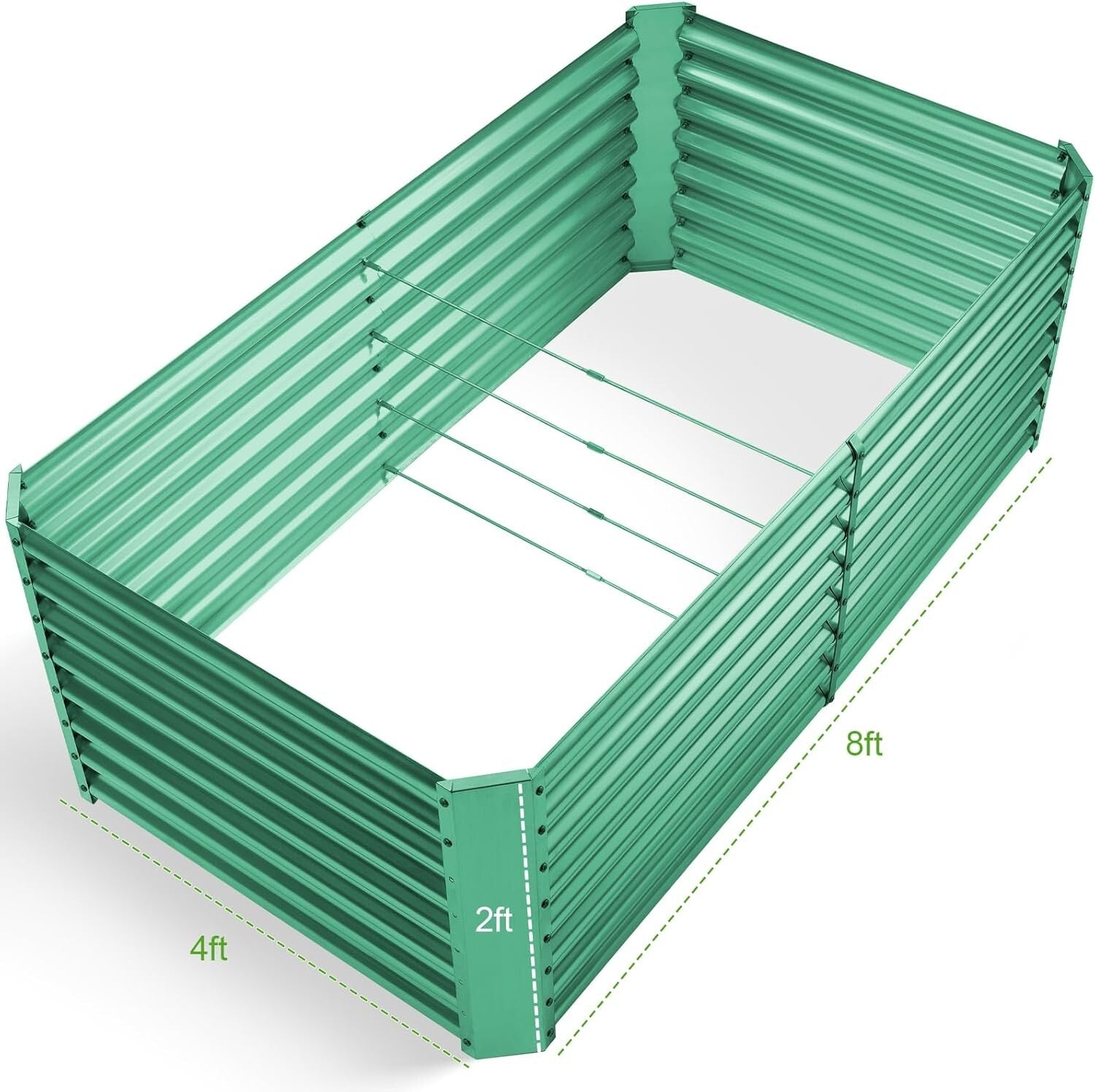 Eco-Friendly 8×4 ft Galvanized Raised Bed - 24-Inch Depth for Optimal Growth