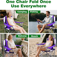 Load image into Gallery viewer, Extra Large Folding Camping Chair - 400lbs Support - Lightweight Purple Design