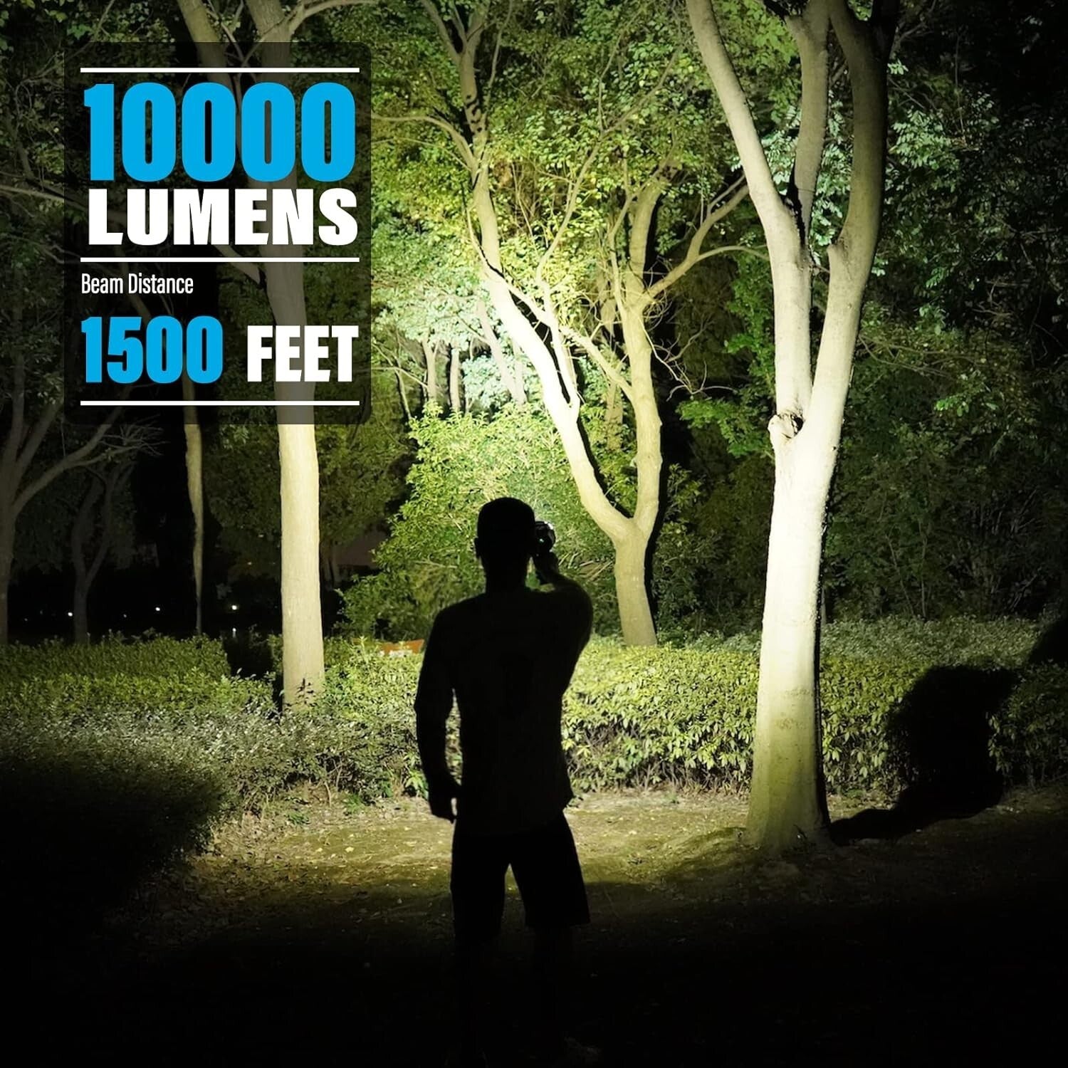 Portable 10000 Lumen LED Spotlight with EVA Case - Ideal for Fishing & Hiking