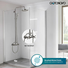 Load image into Gallery viewer, Brushed Nickel 2-Function Shower Fixture with Handheld and Rainfall Shower Head