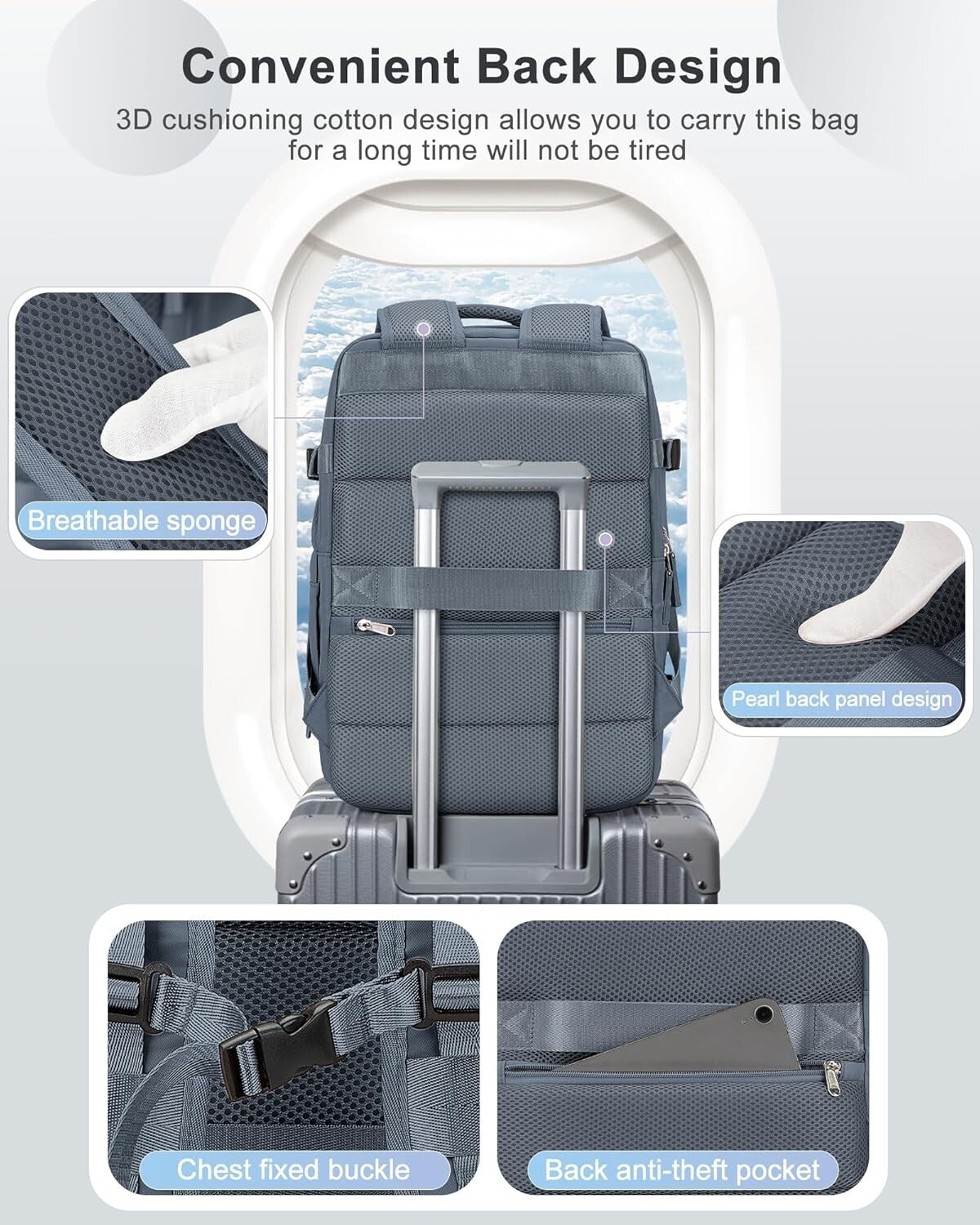 Multi-Functional Business Backpack for Women - Waterproof & Organized for Travel