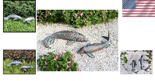 Unique Koi Fish Garden Decor - Durable Copper Statues for Indoors/Outdoors