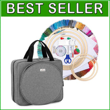 Load image into Gallery viewer, U-Shaped Zipper Craft Bag with Extensive Embroidery Supplies - Travel Friendly