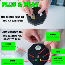 Load image into Gallery viewer, Multicolor LED Trivia Buzzers Set - Perfect for Game Shows and Classroom Quizzes