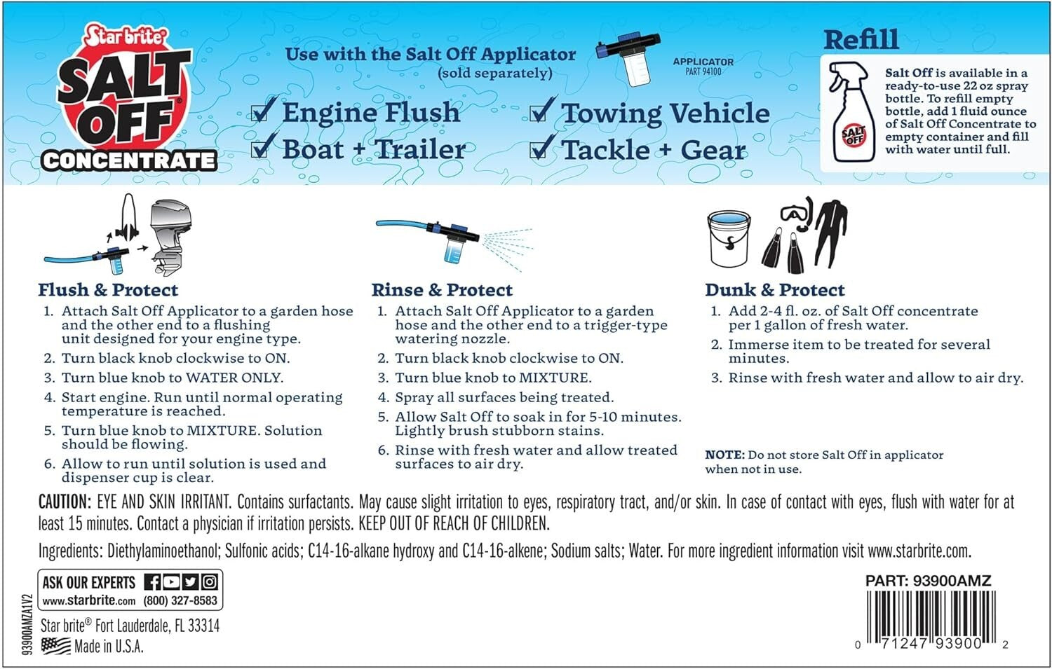 1 Gallon Salt Off Concentrate - Effective Marine Engine Flush & Surface Cleaner