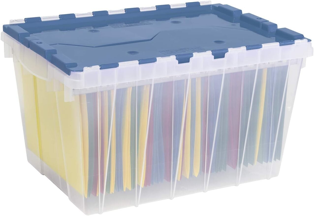 Versatile 12 Gallon Stackable Storage Box with Clear Design for Easy Viewing