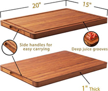 Load image into Gallery viewer, Heavy-Duty XL Bamboo Cutting Board with Juice Groove - Perfect for Entertaining