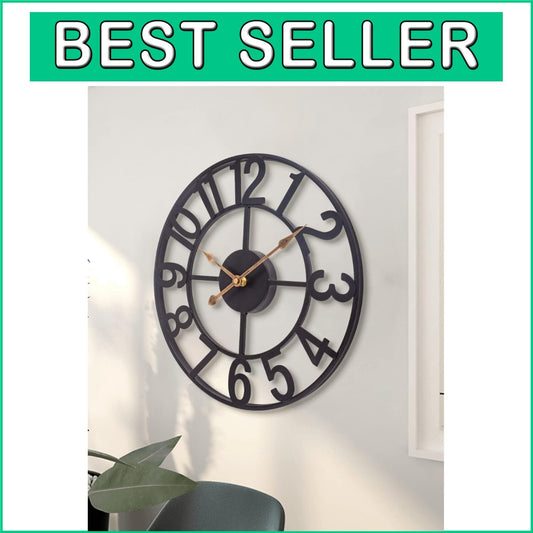 Battery Operated 24" Vintage Wall Clock - Ideal for Indoor & Outdoor Spaces
