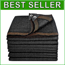 Load image into Gallery viewer, High-Density 20x48 FT Black Shade Tarp with Grommets - Optimal Sun Protection