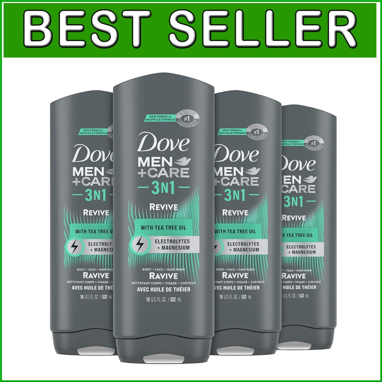 Dove Revive 3-in-1 Tea Tree Oil Body Wash – Cleanse, Hydrate in One Go