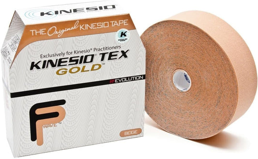 Beige Elastic Athletic Tape - Tex Gold FP, 2" x 103 ft, Hypoallergenic Comfort