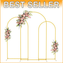 Load image into Gallery viewer, Sturdy Gold Metal Arch Stands for Weddings, Parties &amp; Graduations - 3 Sizes