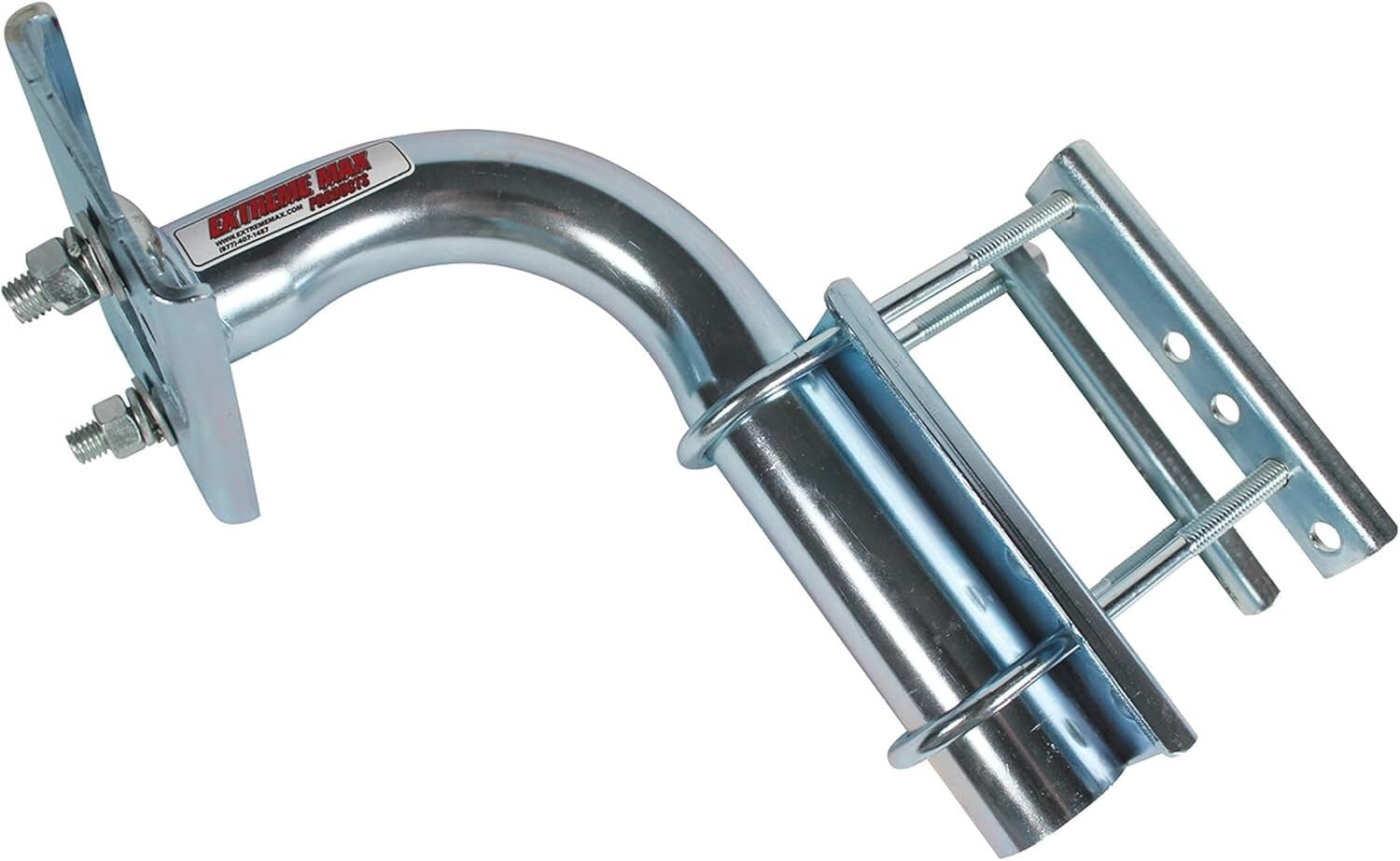 Black & Silver Heavy-Duty Spare Tire Carrier, Fits 16.5" Tires for Trailers