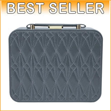 Load image into Gallery viewer, Matte Grey Jewelry Case with Handle - Spacious and Elegant Storage Solution