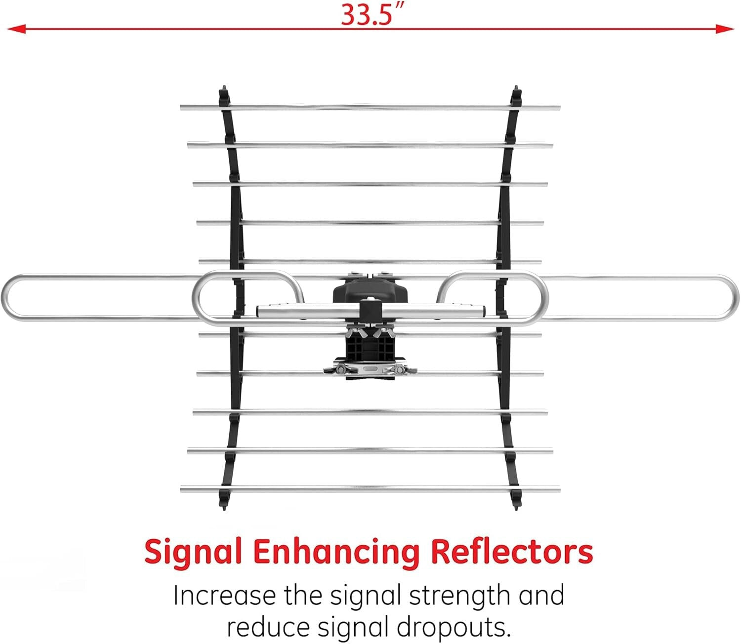360-Degree Rotating Outdoor HD Antenna - 200 Miles with Mounting Pole Included