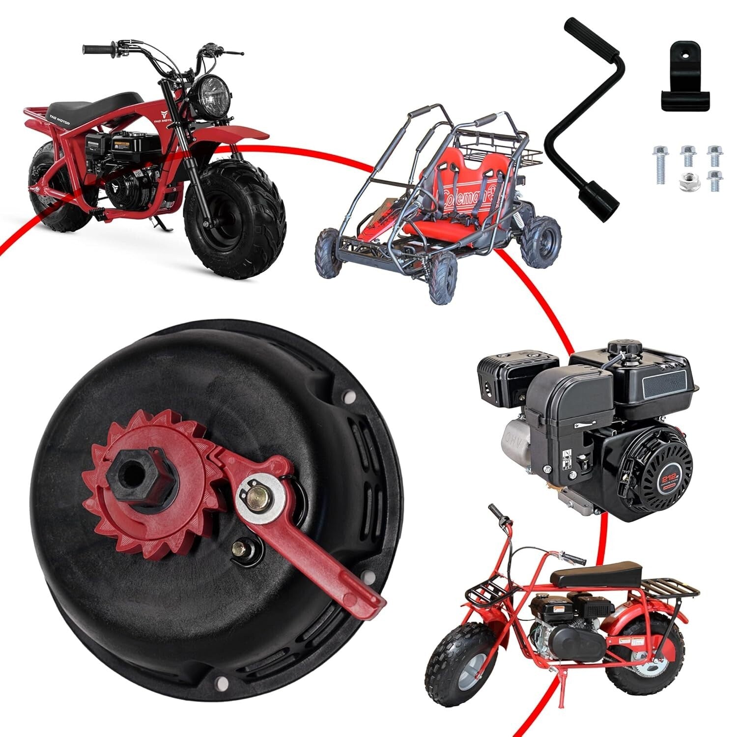 Premium Pull Start Recoil Assembly Designed for Coleman CT200U & Predator 212CC