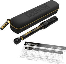Load image into Gallery viewer, Precision 1/4-Inch Torque Wrench with 72-Tooth Gear &amp; Zippered Case - 10-150 ...