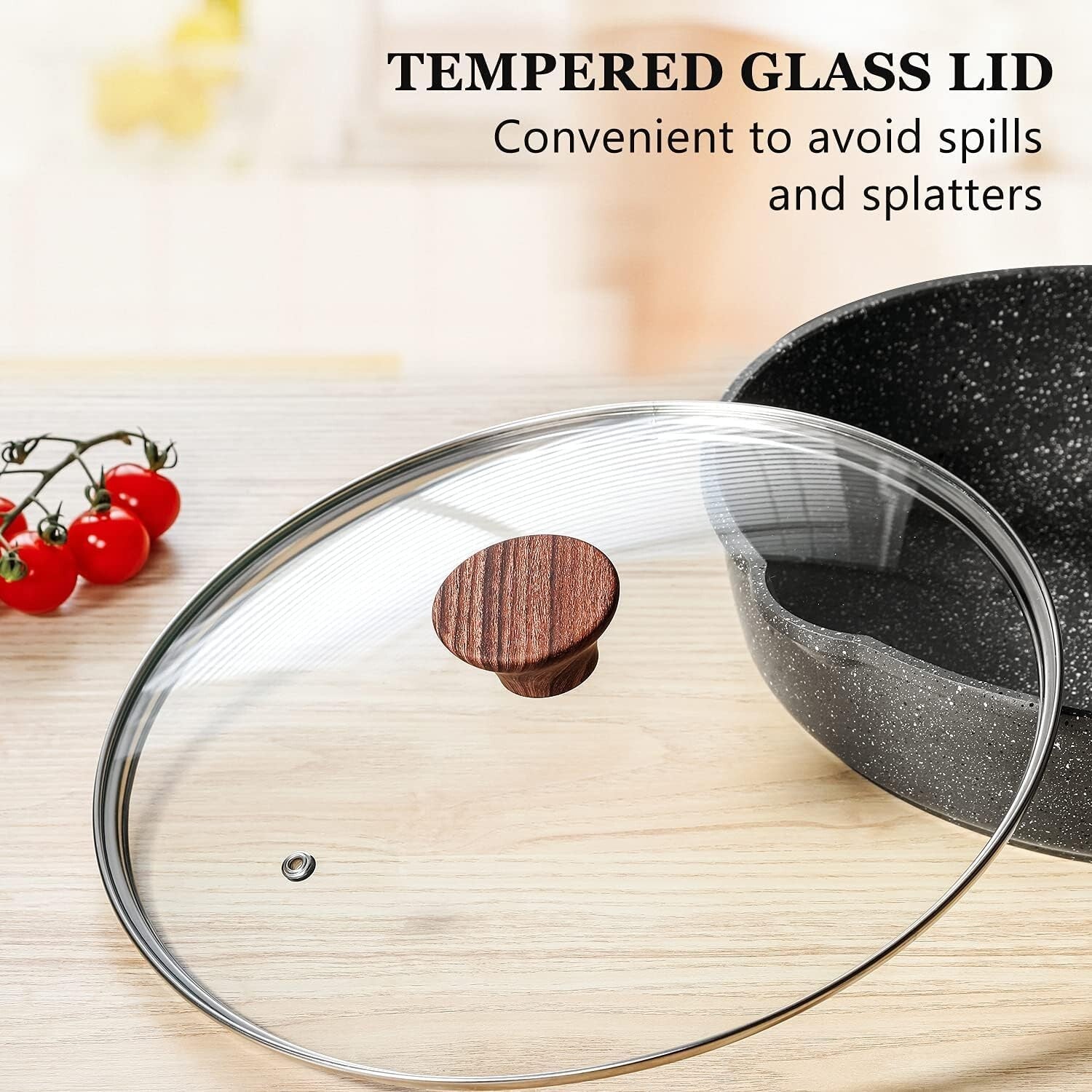 Healthy Induction-Ready Skillet with Stay-Cool Handle & Glass Lid – 4.3 Qt