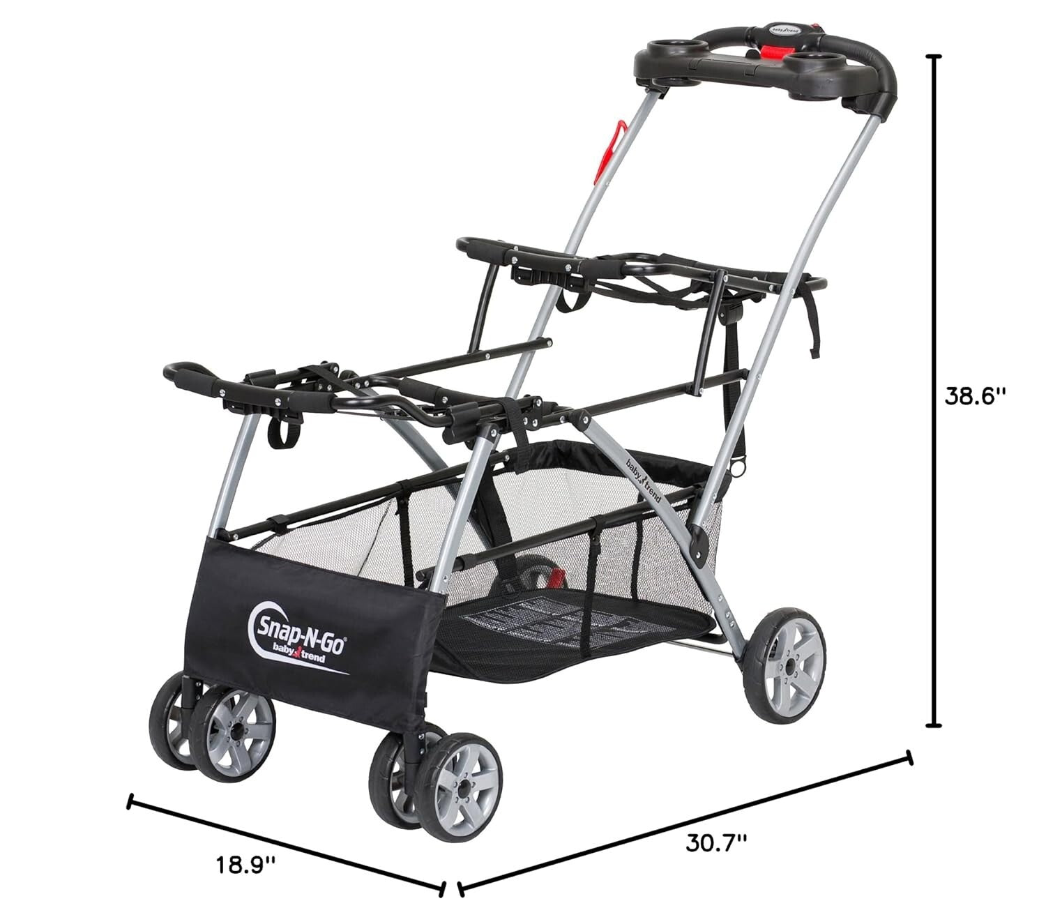 2-Seat Snap-N-Go Stroller with Safety Harness and Swivel Wheels for Easy Use