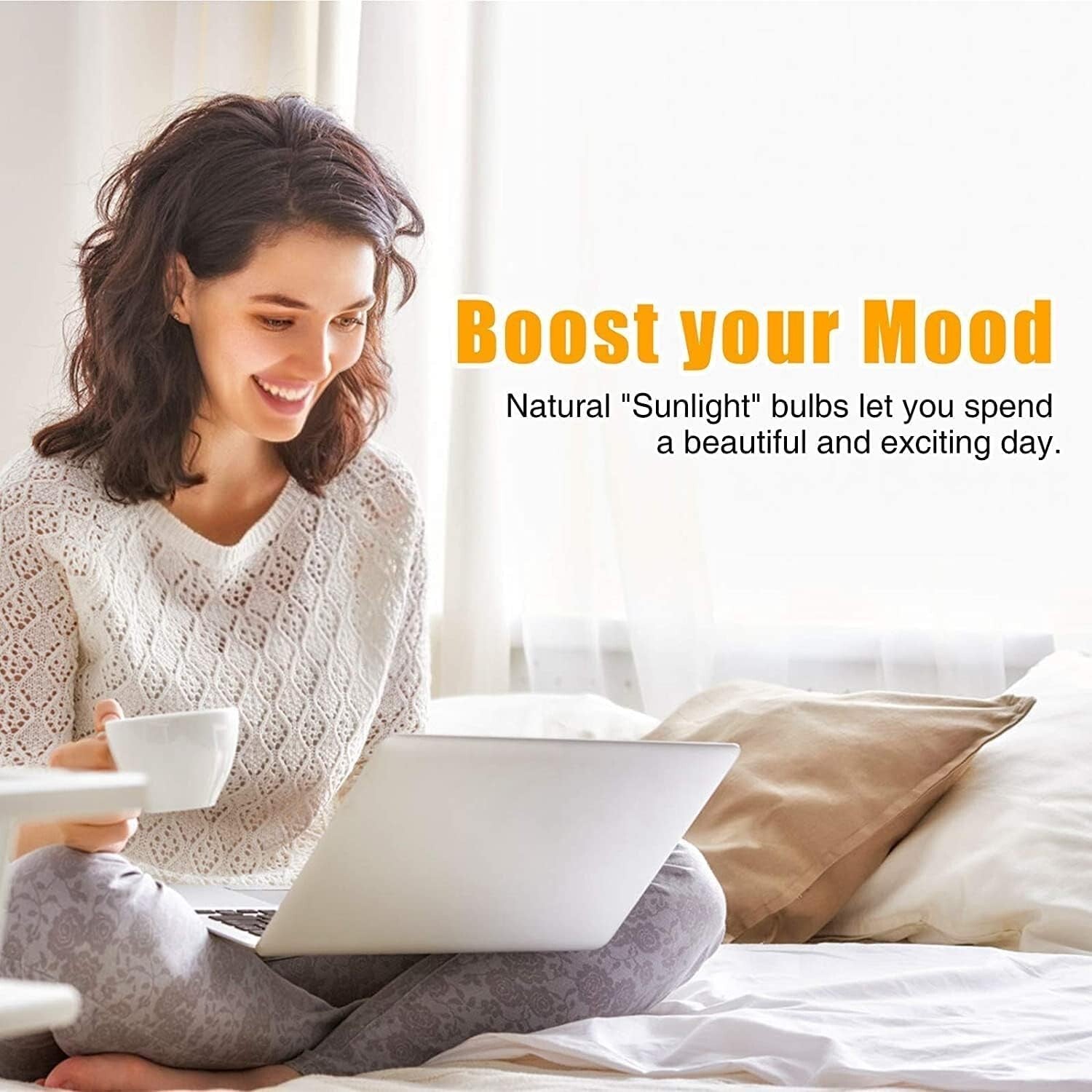 6000K Bright White LED Light Bulbs - 9W Energy Efficient A19, E26 Base, 6 Pack