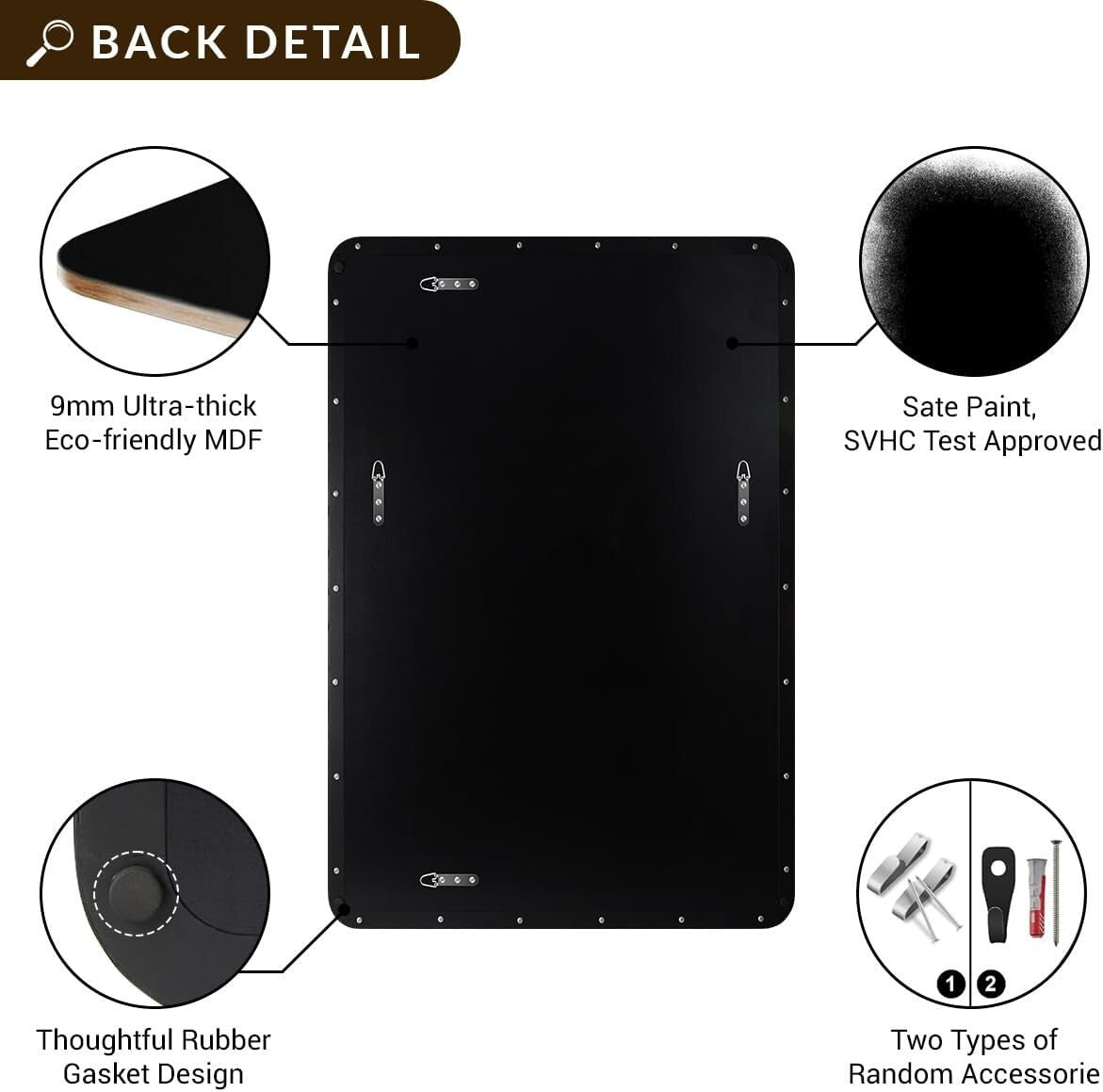 Brushed Bronze Bathroom Mirror, 24"x36" Rounded Rectangle, Stainless Steel Frame