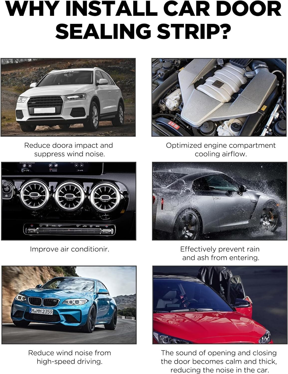 Flexible U-Shaped Rubber Seal Strip for Easy Installation - 30FT Length